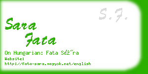 sara fata business card